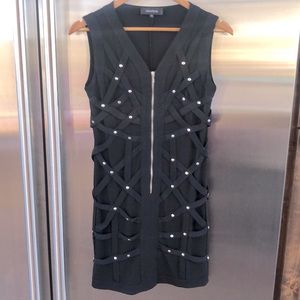 Chuchos black with straps and grommets party dress size Small